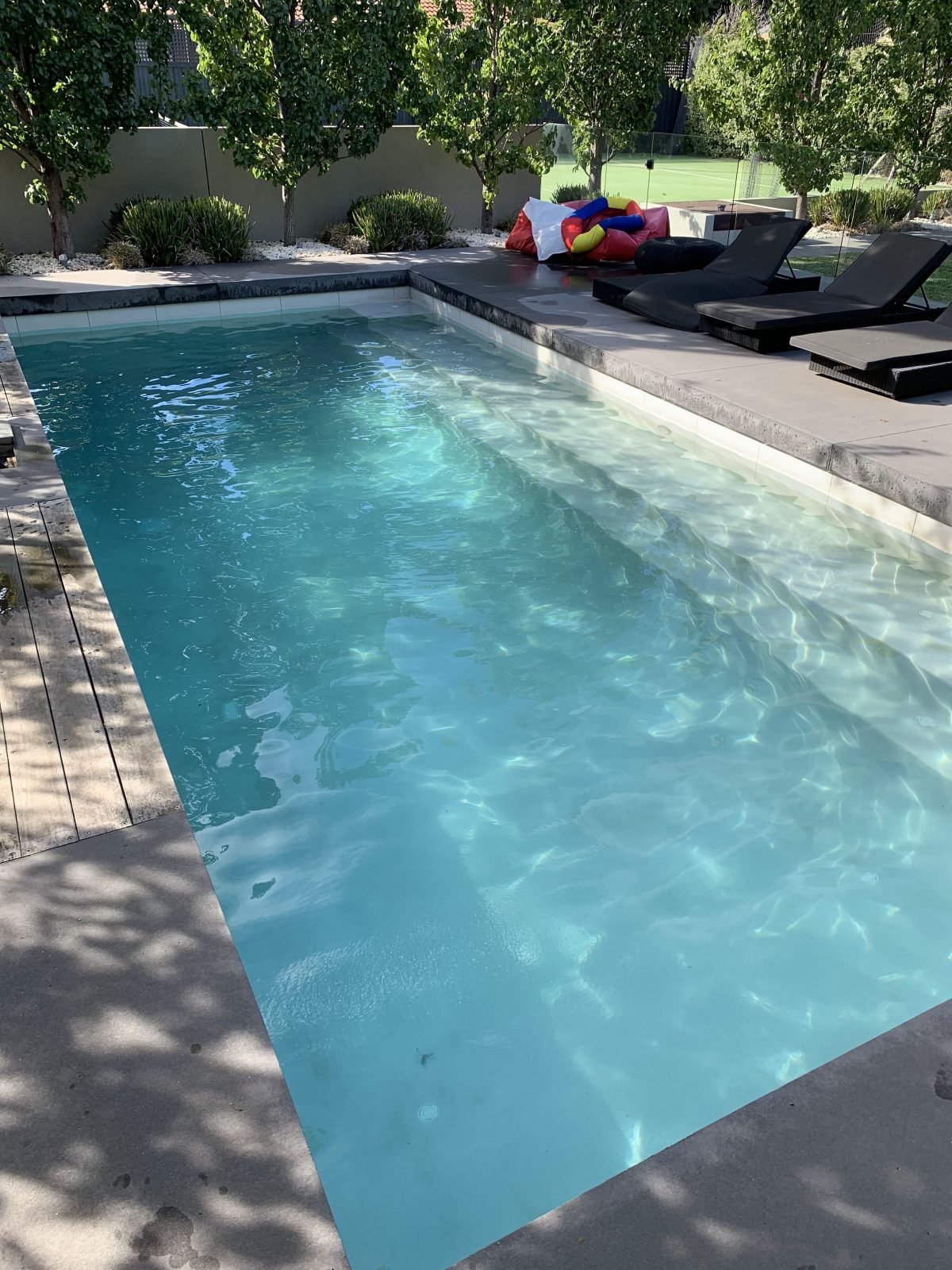 After: clear, swim-ready water